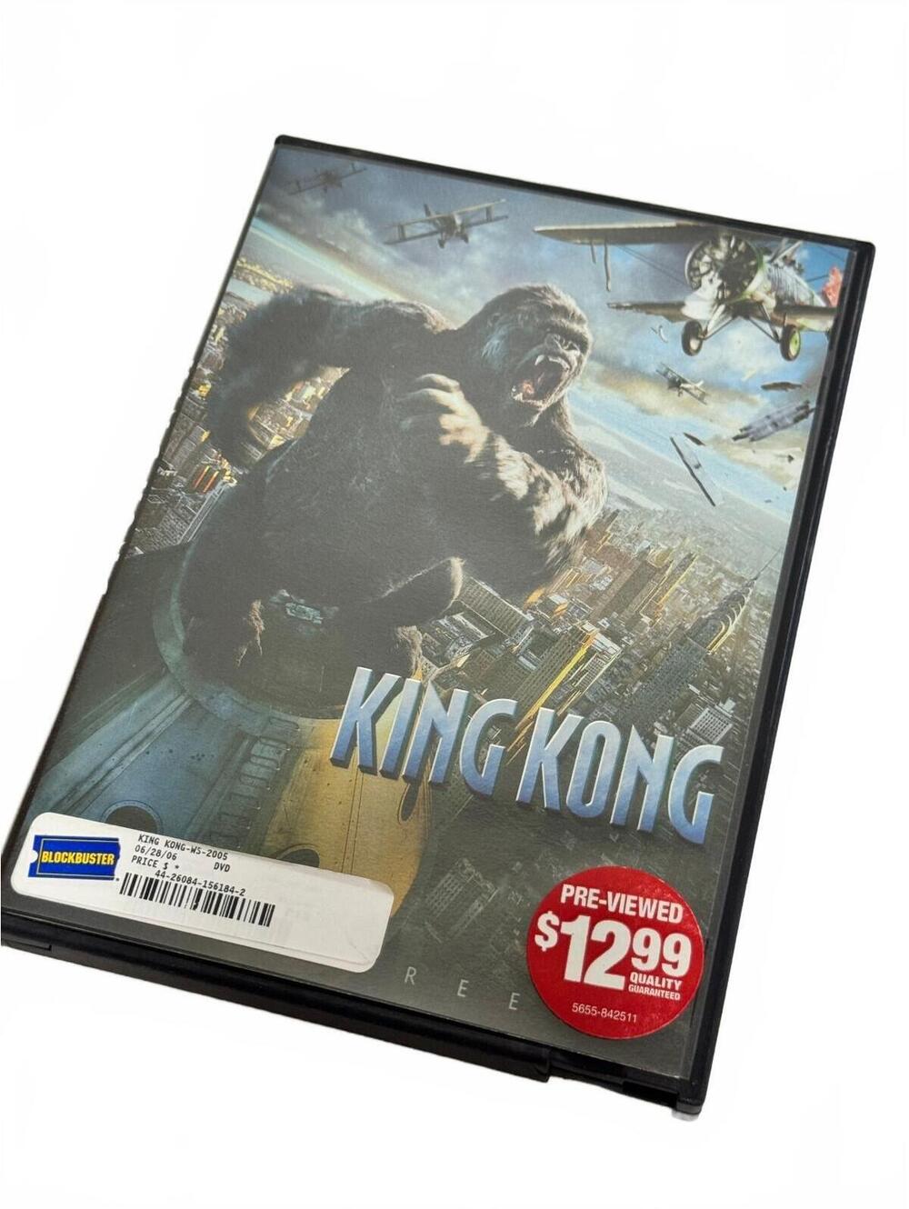 King Kong 2005 DVD Widescreen Peter Jackson Blockbuster Video Rental Case